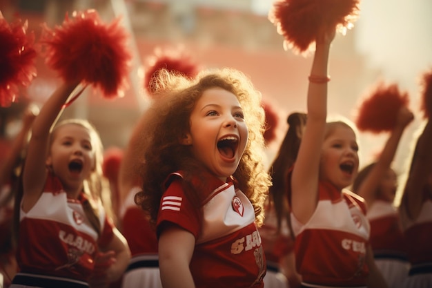 Giovani cheerleader che applaudono con entusiasmo Generative ai