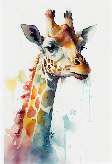 giraffa, acquerello