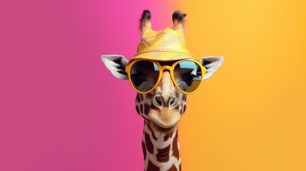 Giraffa cool con gli occhiali da sole