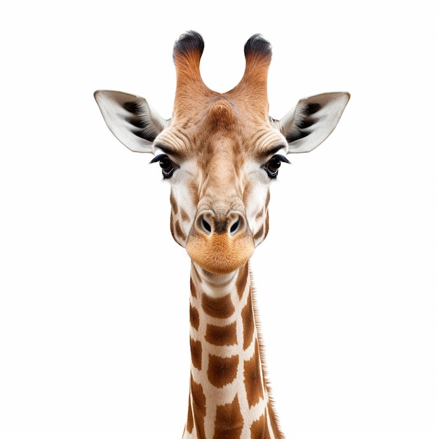 Giraffa isolata su sfondo bianco