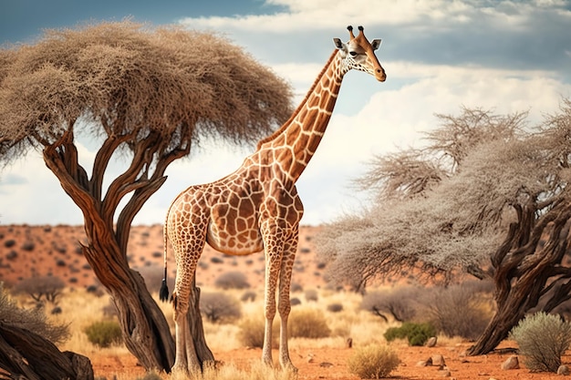 Giraffa keniana nel parco nazionale