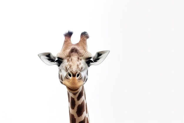 Giraffa su sfondo bianco Ai generativo