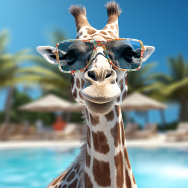 giraffa sulla spiaggia