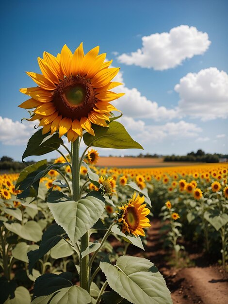 girasole in giardino a sfondo naturale