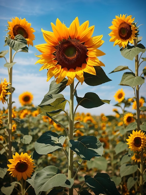 girasole in giardino a sfondo naturale