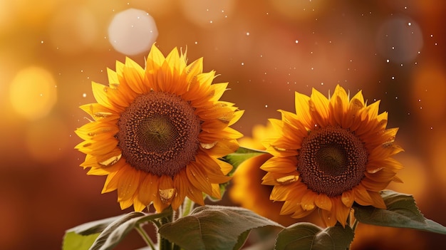 Girasoli con bokeh IA generativa