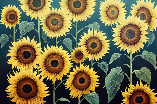 girasoli in campo colore art