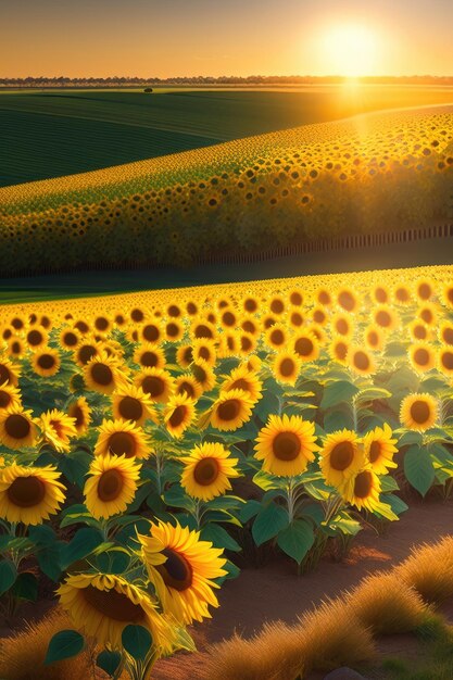 Girasoli in un campo per persona