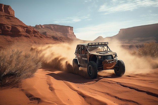 Giri in buggy nel canyon sulla sabbia Generativo ai