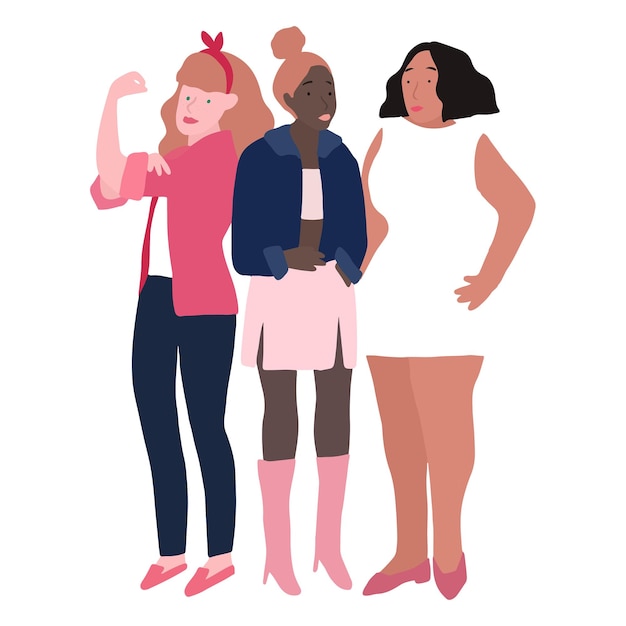 Girl power png sticker illustrazioni sfondo trasparente