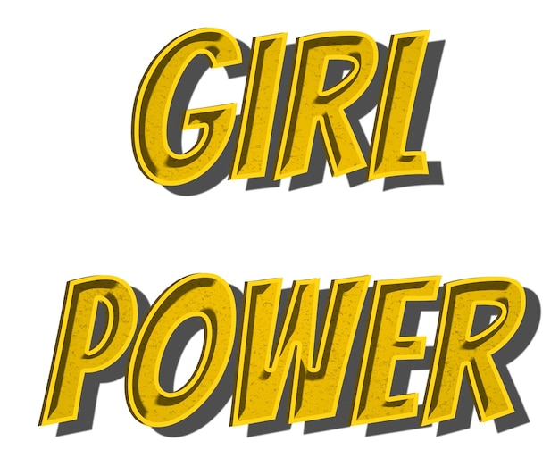 Girl power png tipografia retro