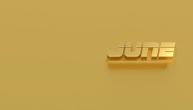 Giugno. Nome del mese per il rendering 3d del poster