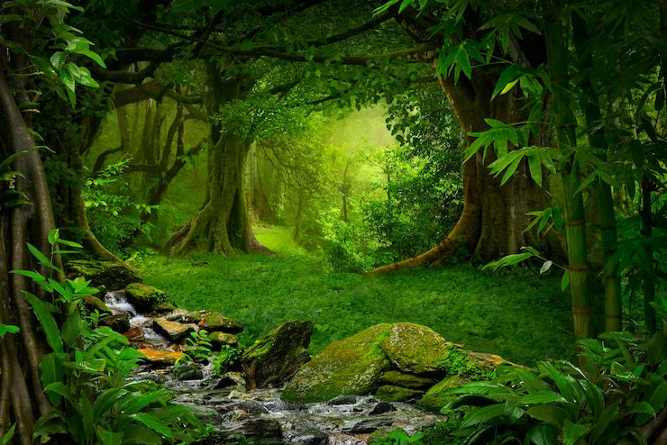 Foto giungla tropicale del sud-est asiatico