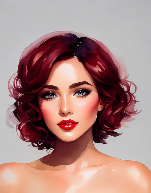 Glamour moda bellezza donna faccia illustrazione