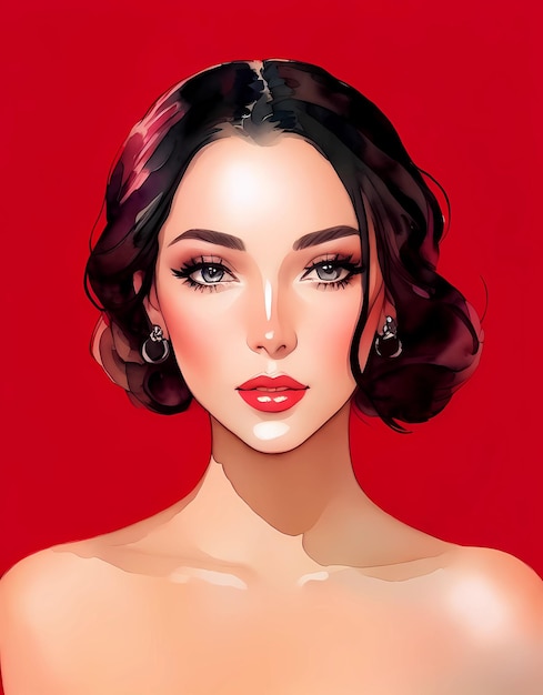 Glamour moda bellezza donna faccia illustrazione