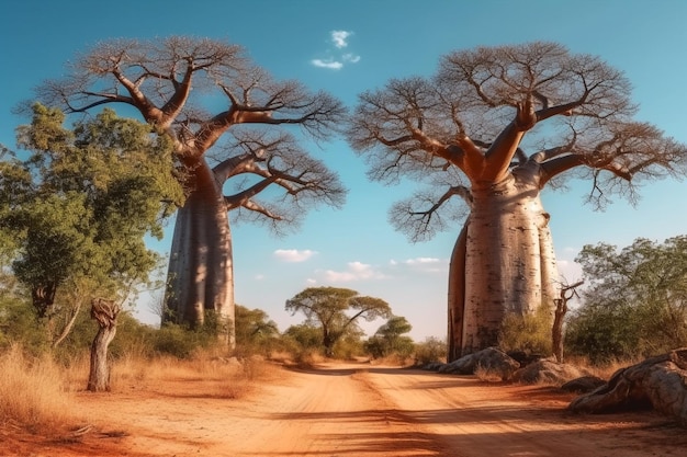 Gli alberi di baobab abbelliscono Ai generativo