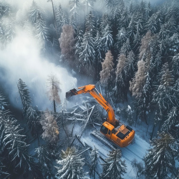 Gli alberi vengono abbattuti con la tecnologia moderna