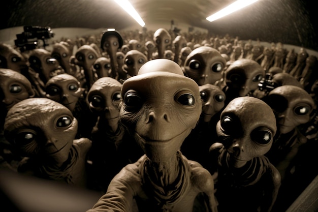 Gli alieni sulla terra scattano selfie con i loro amici