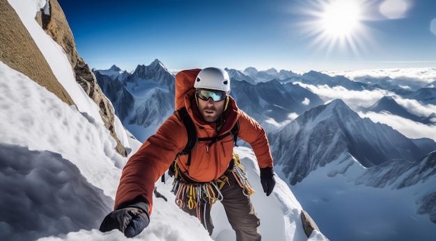 Gli alpinisti invernali trionfano nella bellezza alpina