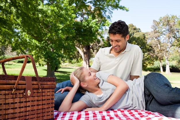 Gli amanti del picnic nel parco