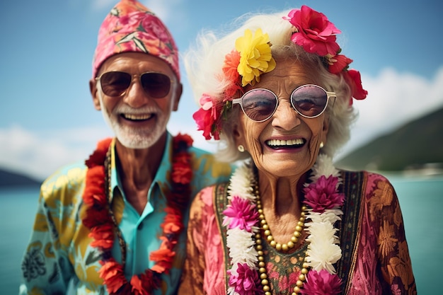 Gli anziani sono felici gli anziani si divertono e si godono la vita Pensione riposo meritato pensione ricreazione all'aperto stile di vita sano relax gioia sorrisi felici e risate