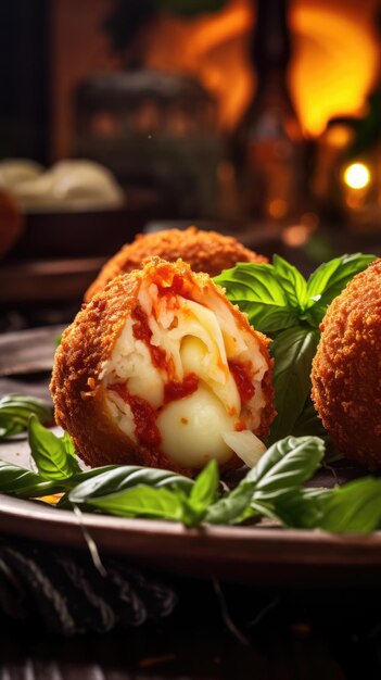 Gli arancini sono palline di riso italiane.