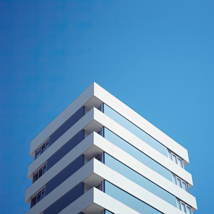 gli edifici hanno un cielo blu sopra di loro sfondo cielo pulito immagini minimaliste film