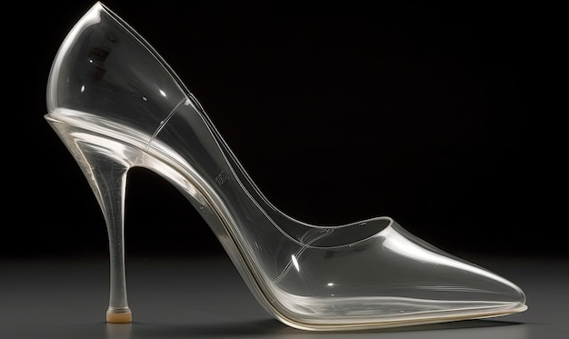 Gli elementi in vetro trasparente elevano il design delle scarpe da donna Creazione utilizzando strumenti di intelligenza artificiale generativa