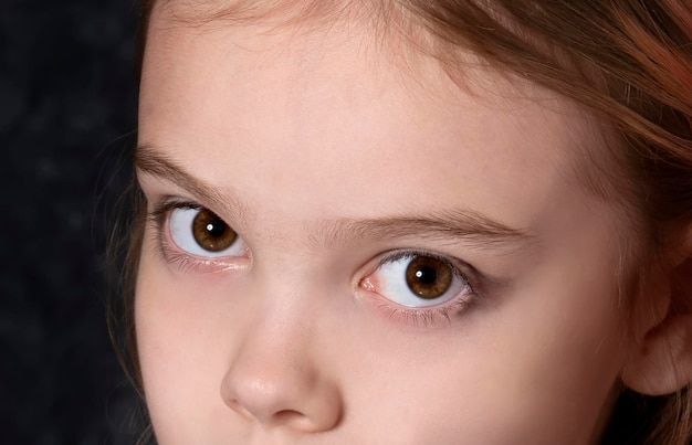 Gli occhi della bambina si chiudono Sguardo dei bambini