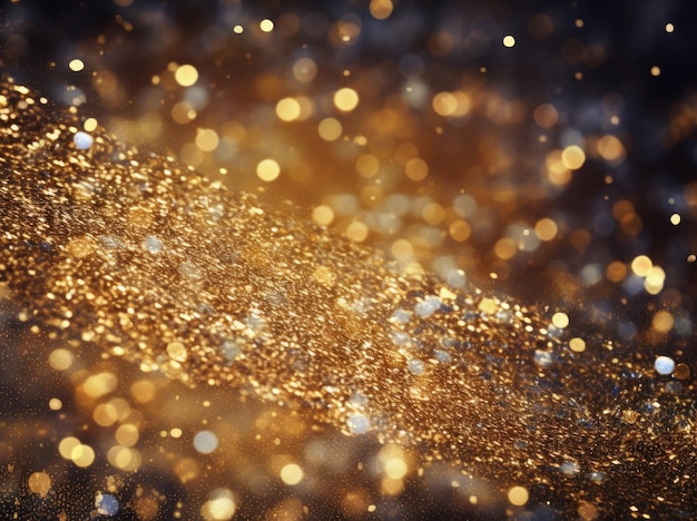 Glitter dorati e scintillii luci di sfondo ed effetti bokeh carta da parati festiva