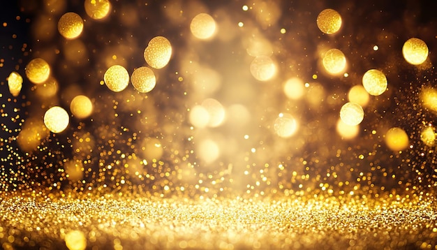 Glitter oro sfocato astratto Twinkly Lights Background