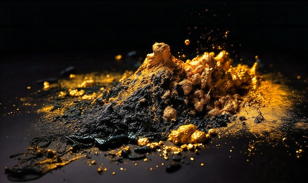 Glitter oro su sfondo nero