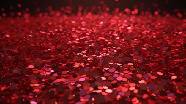 Glitter rosso su sfondo nero