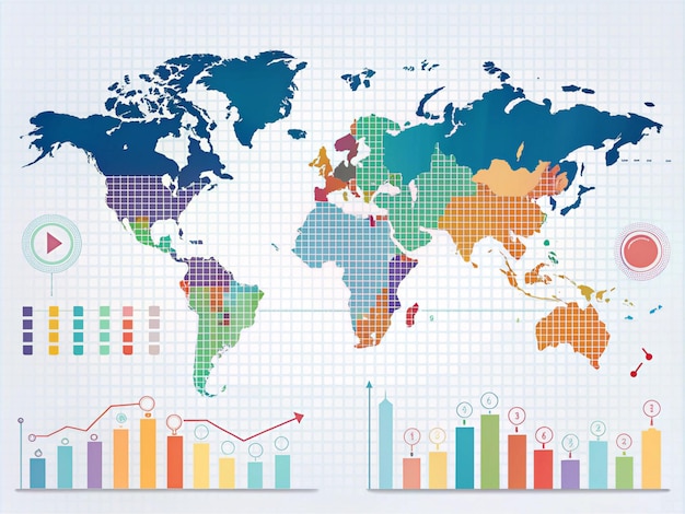 Global Business Insights Visualizing Market Trends and Data with Digital Charts
