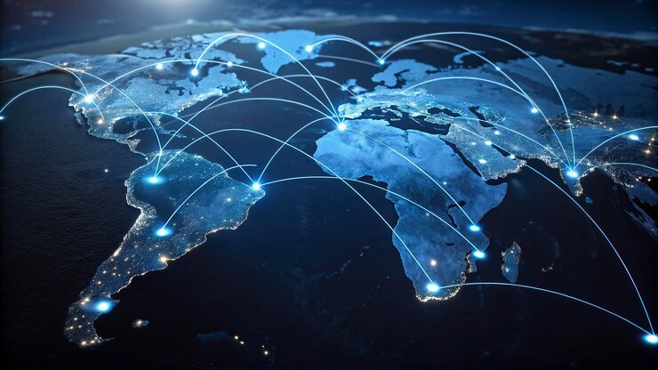 Global Network Connections A Visual Representation of Worldwide Communication
