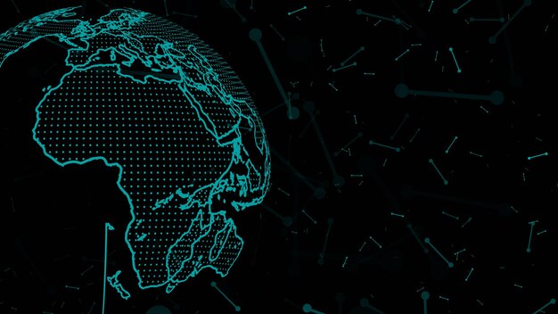 Globo della mappa della terra di Techy Globo della terra delle particelle variopinte astratte