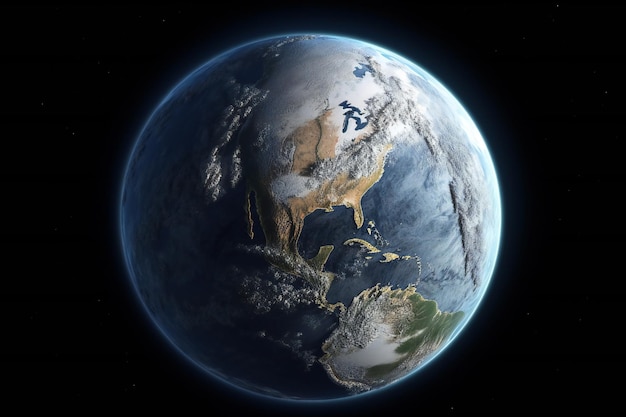 Globo molto dettagliato del pianeta Terra nello spazio