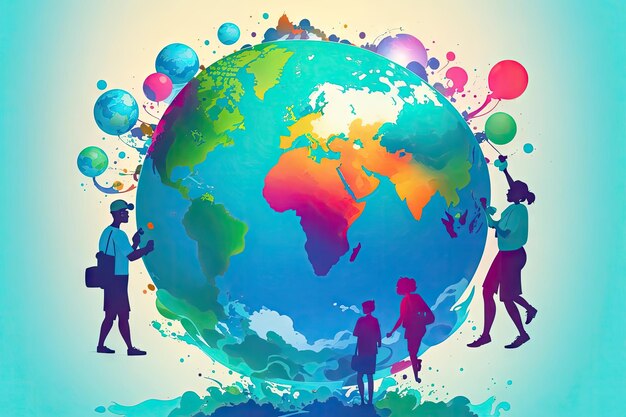 Globo sfera globo concetto pianta giornata mondiale dell'ambiente concetto ai generativo