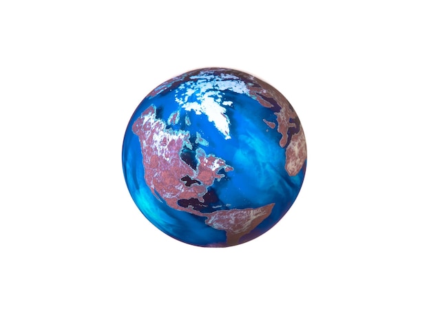 globo terrestre di vetro isolato su sfondo bianco