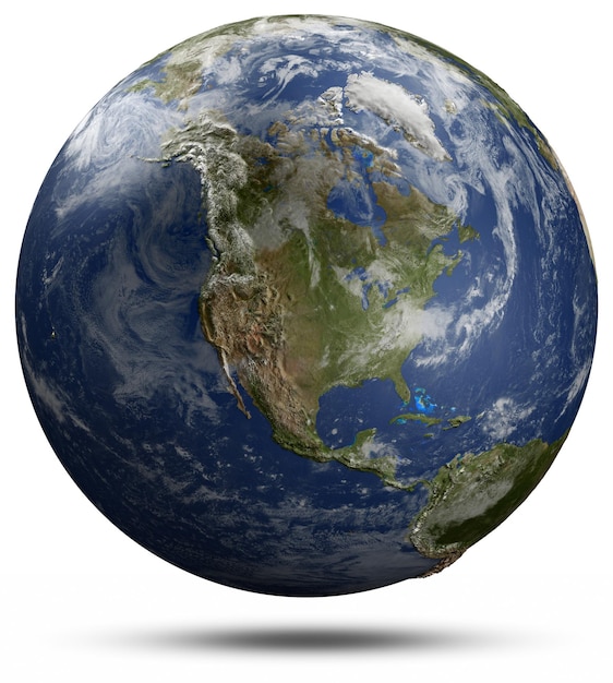 Globo terrestre Nord America rendering 3d