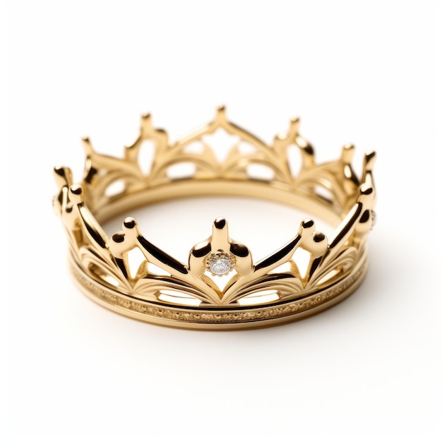 Glorioso anello d'oro corona 8k disegno meticoloso ispirato da John Wilhelm