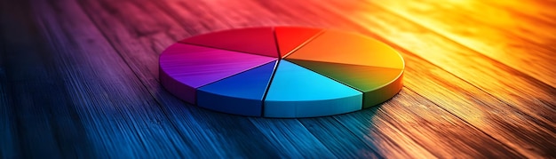 glowing abstract pie chart with marketing segments highlighted concept as a sleek image featuring a