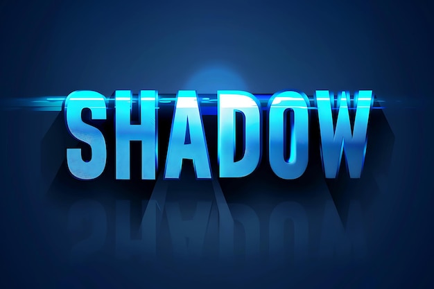 Glowing blue light background text effect 3d cartoon style premium vector