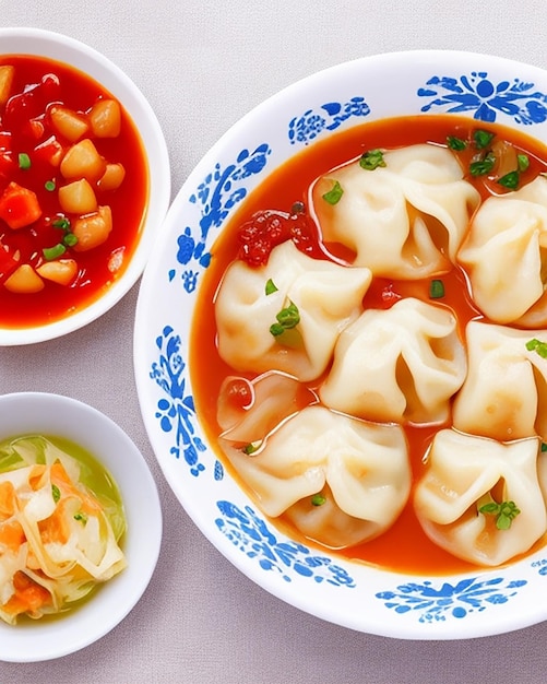 Gnocchi di maiale al vapore con salsa di scallione deliziosi croissant caldi maison