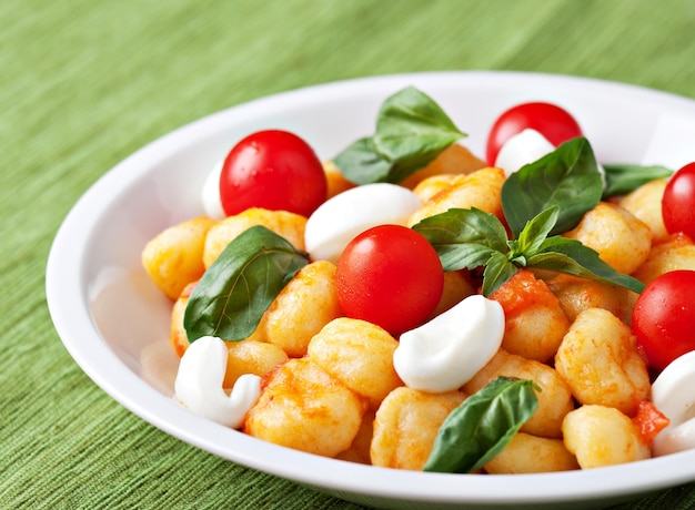 Gnocchi fatti in casa con salsa di pomodoro basilico e mozzarella