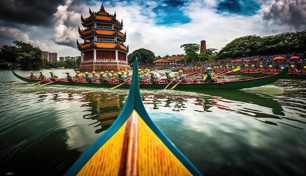 Gnocco di riso Zongzi per il tradizionale festival cinese della barca del drago Duanwu Festival AI generato