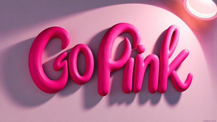 Photo go pink handdrawn logo for breast cancer awareness creative typography for merch and banners