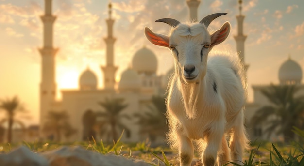 Goat Qurban Eid al adha mubarak festa sfondo islamico