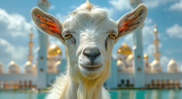 Goat Qurban Eid al adha mubarak festa sfondo islamico