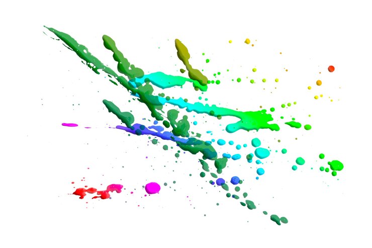 Foto gocce colorate isolate su uno sfondo bianco modello astratto